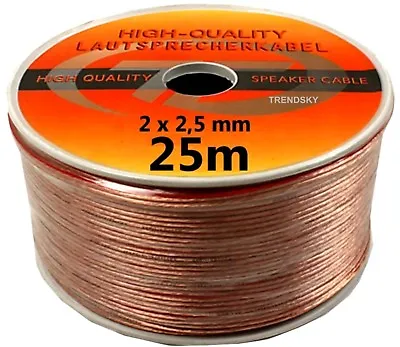 Kaufen 25m 2x2,5mm² Lautsprecherkabel Boxenkabel Audio Box Kabel Lautsprecher Cable 2,5 • 14.90€