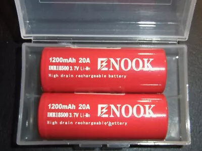 Kaufen 2x 20A Enook INR 18500 1200mAh Batterien Im Kunststoffgehäuse KOSTENLOSER P&P • 8.29€