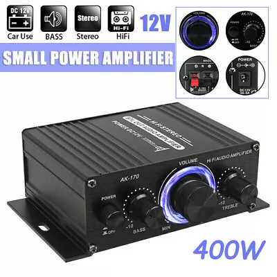 Kaufen Mini 400W HiFi Verstärker Aluminium Audio Stereo Power Amplifier Vorverstärker • 19.03€