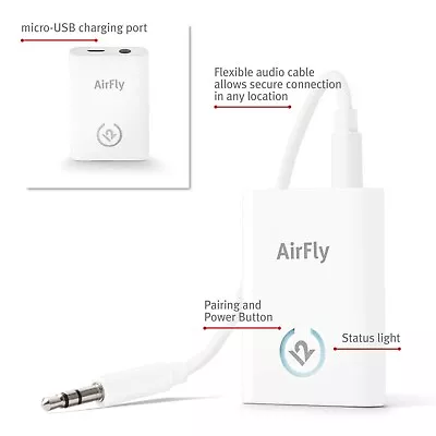 Kaufen AirFly Classic, Bluetooth Sender Für Kopfhörer/Adapter Für AirPods Weiß • 25€