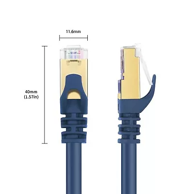 Kaufen Zuverlässige Verbindung Cat8 Ethernet Kabel 40 Gbps R&45 Netzwerkkabel Für PS4 • 6.89€