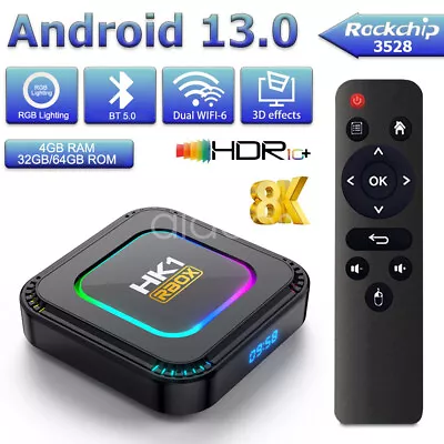 Kaufen 2024 Upgraded Smart Android 13.0 TV Box Quad Core 8K 4K HD Stream Player WIFI6 • 45.87€