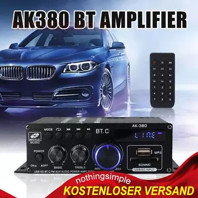 Kaufen 12V Bluetooth Mini Verstärker HiFi Power Audio Stereo Bass AMP USB MP3 FM Auto # • 23.99€