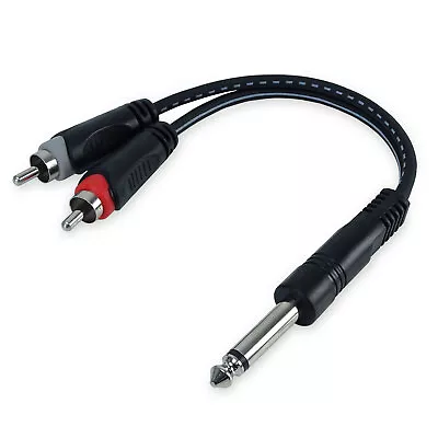 Kaufen Keepdrum YC017 Y-Adapter 6,3mm Mono Klinke Zu Stereo RCA Cinch Stecker • 11.90€