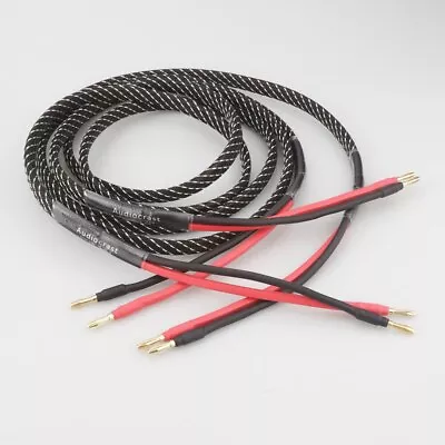 Kaufen Paar OFC Reines Kupfer Draht Banana Stecker HIFI Audio Lautsprecher Kabel Cable • 32.12€