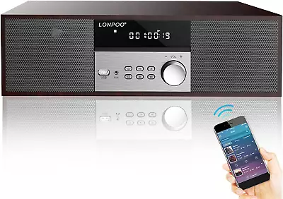 Kaufen LONPOO Kompaktanlagen Micro HiFi-System, CD-Stereoanlage 40W RMS Musikanlage Mit • 132.70€