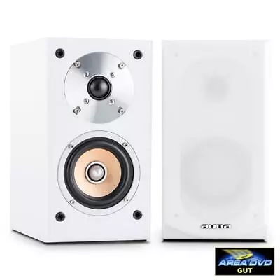 Kaufen 2 -wege Regallautsprecher Boxenpaar Hifi Heimkino Lautsprecher Weiss 50 Watt Rms • 134.99€