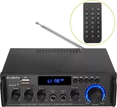 Kaufen Bluetooth Verstärker Vollverstärker HiFi Power Audio 2 Kanal Stereo Amplifier FM • 36.95€