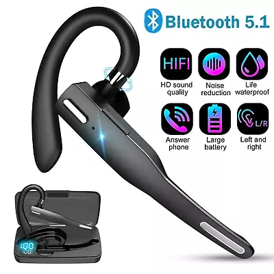 Kaufen Bluetooth Ohrhörer Kopfhörer Stereo Kabellos Einohr Auto Headset Mit Mikrofon DE • 8.49€