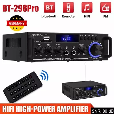 Kaufen 600W Bluetooth Stereo Audio Verstärker Digital Power Amplifier HiFi FM Audio 12V • 34.98€