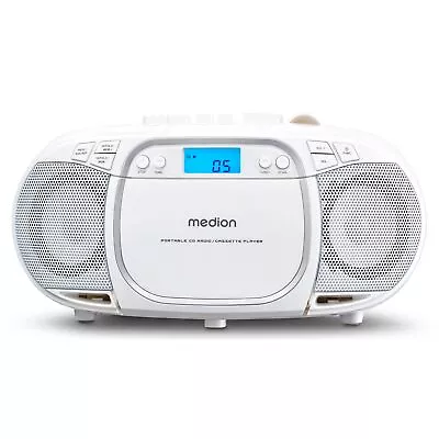 Kaufen MEDION LIFE E66476 Stereo Sound System CD MP3 Kassette UKW Radio Boombox Weiß • 49.99€