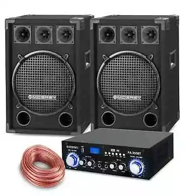 Kaufen PA Anlage DJ Party Sound Lautsprecher Boxen Bluetooth Verstärker Kabel Set 1200W • 223.60€
