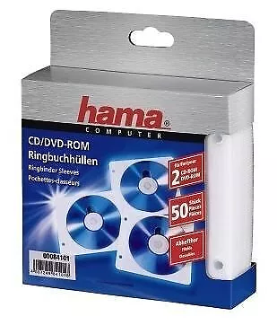 Kaufen Hama 00084101 CD-/DVD-Ringbuch-Hüllen 50er Pack Weiß • 20.46€