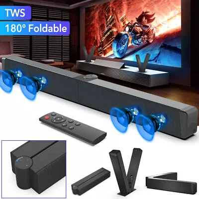 Kaufen Faltbare 3D-Surround Soundbar Subwoofer Wireless Bluetooth TV Lautsprecher • 54.14€