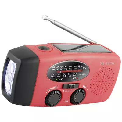 Kaufen X4 Tech  Notfallradio FM, AM, KW   Akku-Ladefunktion, Handkurbel, Solarpanel,... • 19.99€