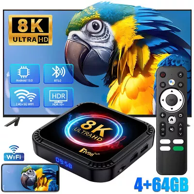 Kaufen Android 13 TV Box 2,4G & 5G Quad Core 8K HD Smart TV98 Bluetooth Media Player 64G • 47.84€