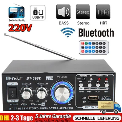 Kaufen Bluetooth Mini Verstärker HiFi Power Audio Stereo Bass AMP USB MP3 FM Heim Auto • 22.99€