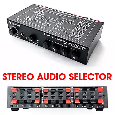 Kaufen Mini Stereo Audio Splitter Verstärker Amplifier 2-IN-4-OUT Umschalter Selector • 36.84€