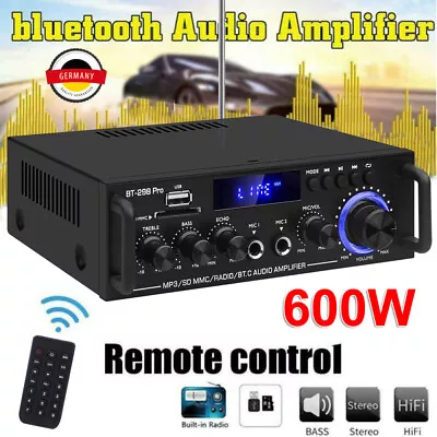 Kaufen Bluetooth Mini Verstärker HiFi Power Audio Stereo Bass AMP USB MP3 FM Heim Auto • 34.98€