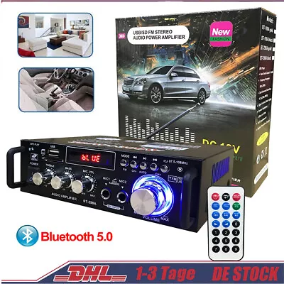 Kaufen 600W Verstärker Stereo Amplifier HIFI Digital Bluetooth FM USB Vollverstärker • 6.50€