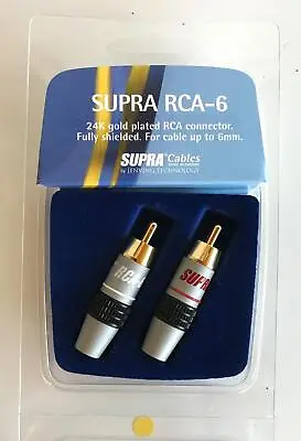 Kaufen Supra Cables RCA-6 Stecker Cinchstecker 2 Stück Rot / Weiß  Neu In OVP • 19.90€