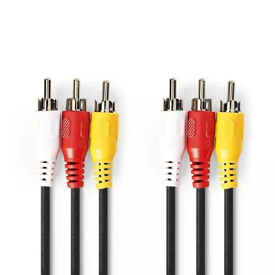 Kaufen 1,5m Videokabel Composite RCA 3 Fach Stecker Cinch Audio Video AV TV Kabel NED  • 4.90€