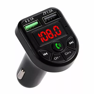 Kaufen FM Transmitter Bluetooth Auto Kfz Radio Adapter Mit Dual USB Ladegerät Für Handy • 6.99€