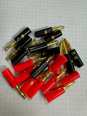 Kaufen 20 Stück Bananenstecker 4mm Gold Stecker Lautsprecherkabel  Laborstecker Rot+Sch • 9.90€