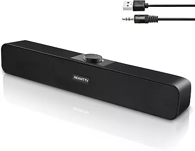 Kaufen HEANTTV Computer Lautsprecher 2.0 Bar PC Soundbar Hi-Fi Stereo 3,5mm Audiobuchse • 24.64€