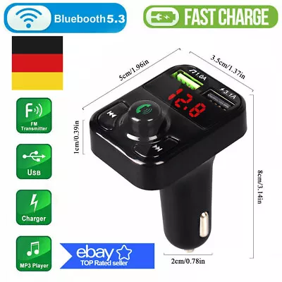 Kaufen Bluetooth FM Transmitter Auto Kfz Radio Adapter Mit Dual USB Ladegerät Für Handy • 4.50€